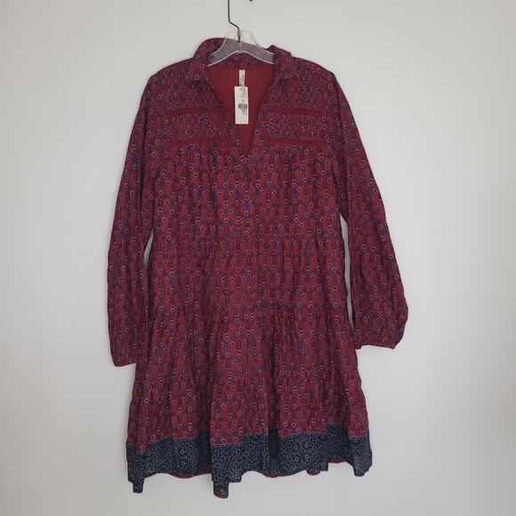 NEW Anthropologie Diyana Tiered Tunic Dress Voluminous Floral Women Medium - Picture 9 of 13
